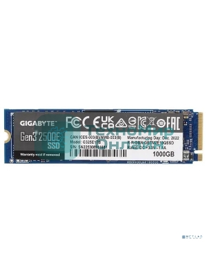 Накопитель SSD GIGABYTE 1Tb AORUS Gen3 2500E, M.2 2280, PCIe 3.0 x4, NVMe, R/W 2400/1800