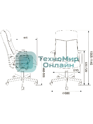 Кресло Бюрократ DOMINUS-BR коричневый/черный, экокожа