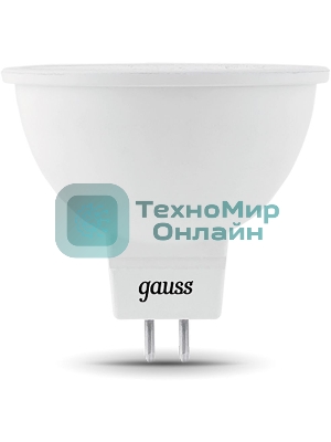 Лампа светодиодная Gauss Black 5Вт цок.: GU5.3 рефлектор 220B 3000K св. свеч. бел. теп. MR16 (упак.: 10 шт) (101505105)