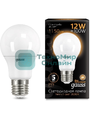 Лампа светодиодная Gauss LD102502112LED A60 globe 12W E27 2700K