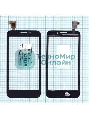 Сенсорное стекло (тачскрин) для Alcatel One Touch Snap 7025D, черное