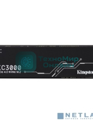 Накопитель SSD Kingston KC3000, 4Tb, PCIe 4.0 x4, M.2 2280, NVMe, R/W 7000/7000, с радиатором