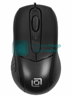 Мышь проводная Oklick 305M черный, 1000 dpi, USB, кнопки - 3