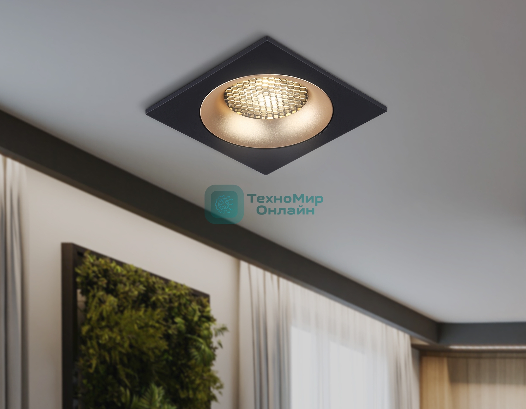 Светильник встраиваемый Ambrella light TN102730 BK/GD черный/золото GU5.3 92*92*23