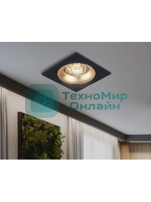 Светильник встраиваемый Ambrella light TN102730 BK/GD черный/золото GU5.3 92*92*23