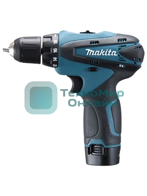 Дрель-шуруповерт Makita DF330DWE, 10,8 В, 1,3 Ач, 24 Нм, щеточный
