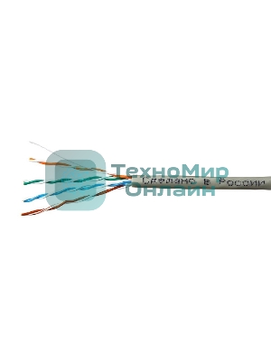 Кабель SkyNet Light UTP indoor 4x2x0,46, медный, FLUKE TEST, кат.5e, однож., 100 м, box, серый