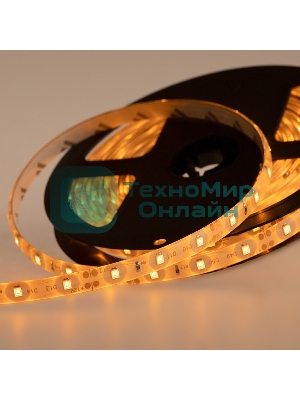 Лента светодиодная силикон, 8 мм, IP65, SMD 2835, 60 LED/m, 12 V, цвет свечения желтый