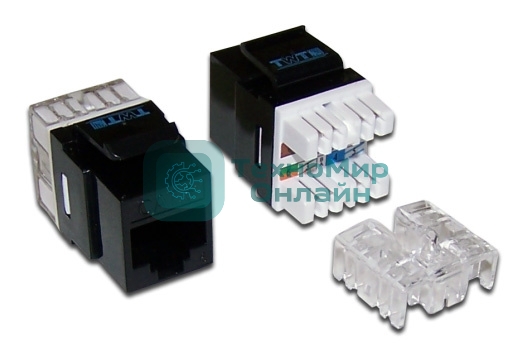Модуль информационный Lanmaster UTP (TWT-OK45UTP/6-BK) Keystone RJ45 кат.6 черный