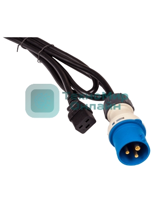 Шнур питания LANMASTER C19-I309 Male, 3х2.5, 220В, 16А, черный, 2.5 м.