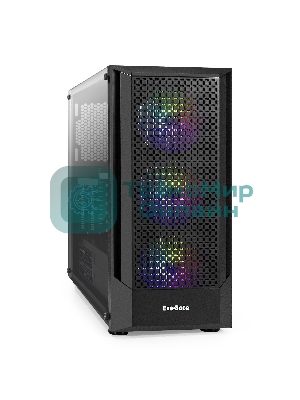 Компьютерный корпус Miditower ExeGate EVO-8227-NPX700 (ATX, БП 700NPX с вент. 12см, 2*USB+1*USB 3.0+HD Audio, черный, 3 вент. RGb, закаленное стекло)