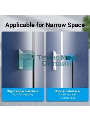 Кабель Vention USB 2.0 CM/CM угловой - 1м. Серый 5А PD100W