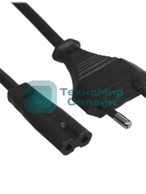 Кабель питания Cablexpert PC-184-VDE-3M, CEE 7/16-C7, 2х0.75мм2, 2.5A, VDE, 3м, черный, пакет