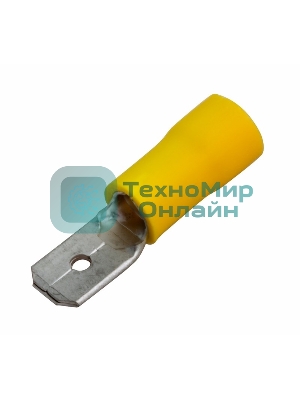 Клемма плоская Rexant изолированная штекер 6.3 мм 4-6 мм² (РПи-п 6.0-(6.3)) желтый