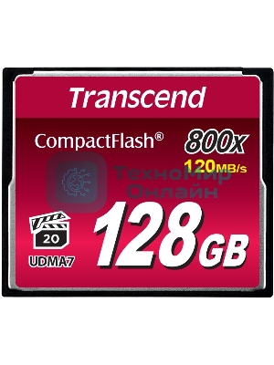 Флеш карта CF 128Gb, Transcend Ultra Speed 800X