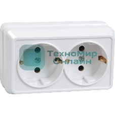 Розетка IEK ERO21-K33-16-DC РС22-3-ОКм 2местн. с з/к 16А откр.уст. ОКТАВА (кремовый)