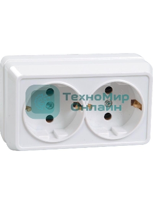 Розетка IEK ERO21-K33-16-DC РС22-3-ОКм 2местн. с з/к 16А откр.уст. ОКТАВА (кремовый)