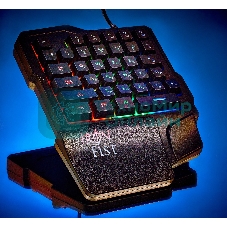 Игровой блок Oklick 701G IRON FIST черный USB for gamer LED (подставка для запястий)