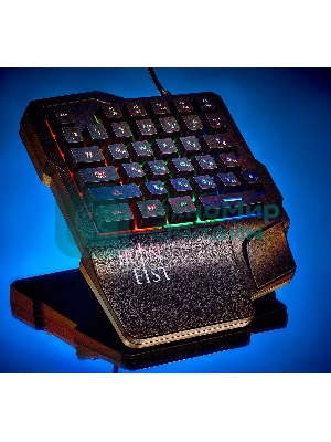 Игровой блок Oklick 701G IRON FIST черный USB for gamer LED (подставка для запястий)