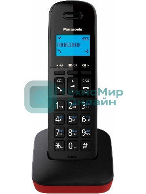 Телефон беспроводной (DECT) Panasonic KX-TGb610RUR, Монохромный, АОН, черный/красный