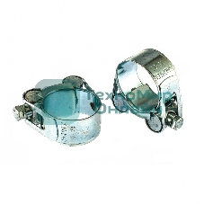 Хомуты металлические Сибртех, силовые 26-28 мм, ширина 18 мм, шарнирные, W1, 2 шт.