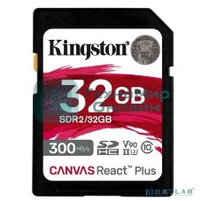 Флеш карта SDHC 32Gb Kingston SDHC, UHS-I Class U3 V90, чтение: 300Мб/с, запись: 260Мб/с SDR2/32Gb