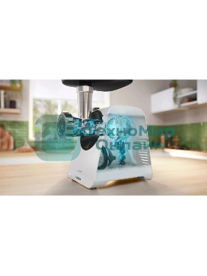 Мясорубка электрическая Bosch MFWS420W белый, 1900 Вт, 2.5 кг/мин, реверс, насадки - 3