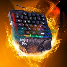 Игровой блок Oklick 701G IRON FIST черный USB for gamer LED (подставка для запястий)