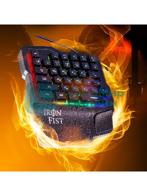 Игровой блок Oklick 701G IRON FIST черный USB for gamer LED (подставка для запястий)