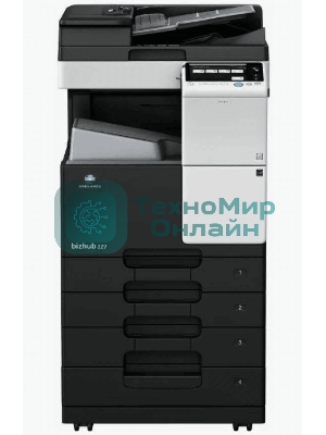 МФУ лазерное Konica-Minolta bizhub 227 монохромное, (A3, 22 стр./мин., 19000стр/мес, 250Gb, сеть, дуплекс, 2*500л, 2Gb, без крышки или автоподатчика, без тонера), обязат. установка специалистом АСЦ