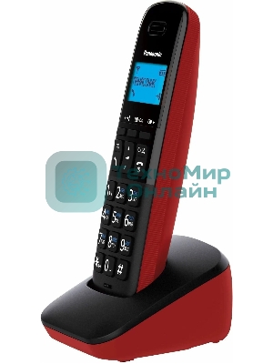 Телефон беспроводной (DECT) Panasonic KX-TGb610RUR, Монохромный, АОН, черный/красный