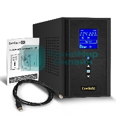 Источник бесперебойного питания ExeGate SineTower SN-1500.LCD.AVR.2SH.1C13.USB 1500VA/1200W, чистая синусоида, LCD дисплей, AVR, 2*Schuko+1*C13, USB, линейно-интерактивный, черный