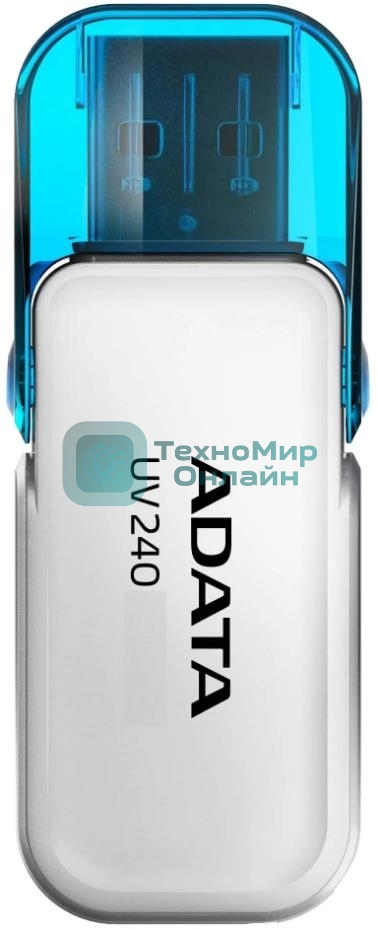 Флешка USB ADATA UV240 (AUV240-64G-RWH), 64Gb, USB 2.0, R/W 15/5, белый/синий