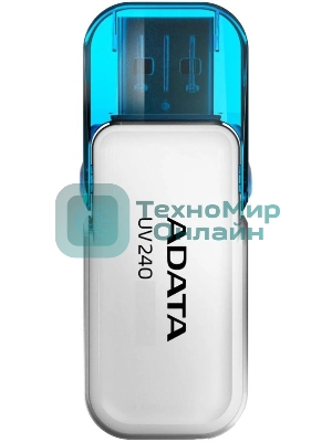Флешка USB ADATA UV240 (AUV240-64G-RWH), 64Gb, USB 2.0, R/W 15/5, белый/синий