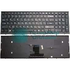 Клавиатура для ноутбука Sony Vaio VPC-EB черная с черной рамкой