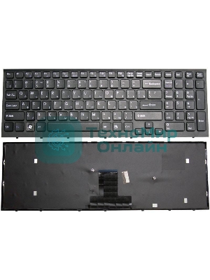 Клавиатура для ноутбука Sony Vaio VPC-EB черная с черной рамкой