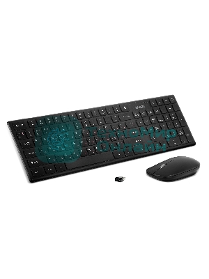 Комплект беспроводной SVEN ножничная клавиатура + мышь KB-C2550W черный (109 кл.,12Fn, 1000DPI, 2+1 кл.)
