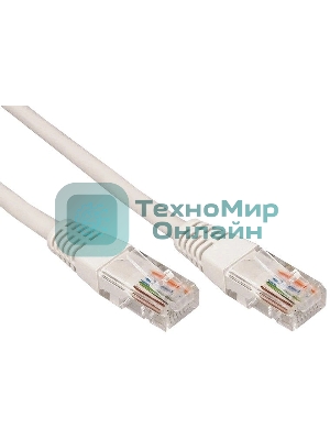 Пaтч-корд U/UTP Rexant, cat.5e, RJ45-RJ45, неэкранированный, PVC серый, 1м