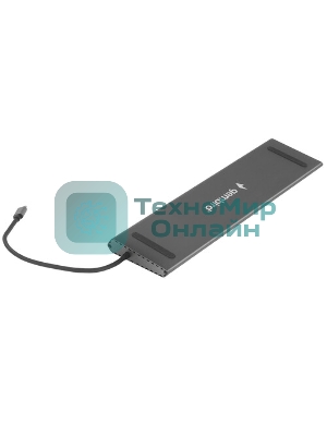 USB-концентратор Gembird UHB-D6, USB Type-C, USB 2.0/RJ45/USB Type-C PD87W/Jack 3.5 / SD/TF/2xHDMI/VGA, USB Type-C