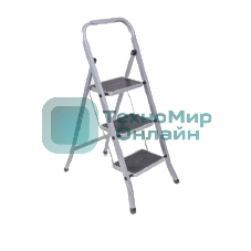 Стремянка стальная КЛАСС ПЛЮС, 3 ШИРОКИЕ СТУПЕНИ 20х30 см, верхняя площадка 69 см, до 120 кг, 123303