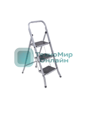 Стремянка стальная КЛАСС ПЛЮС, 3 ШИРОКИЕ СТУПЕНИ 20х30 см, верхняя площадка 69 см, до 120 кг, 123303