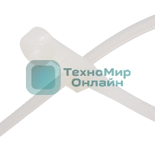 Хомут-стяжкa нейлоновая под винт Rexant 200x4,3 мм, белая, упаковка 100 шт.