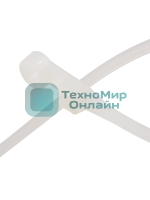 Хомут-стяжкa нейлоновая под винт Rexant 200x4,3 мм, белая, упаковка 100 шт.