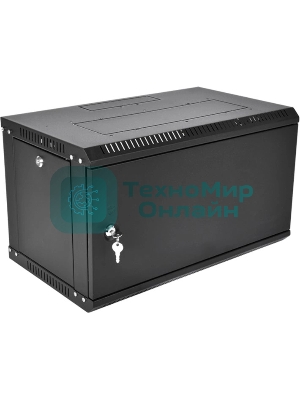 Шкаф телекоммуникационный настенный разборный ЦМО ЭКОНОМ 6U (600 x 520) дверь металл, черный (ШРН-Э-6.500.1-9005)