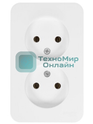 Розетка 2-ая б/з без шторок 16А, 250 В, изолир. пластина SE Blanca наруж Бел