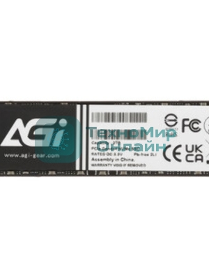 Накопитель SSD AGI AI828, 2Tb, PCIe 4.0 x4, M.2 2280, NVMe, R/W 7400/6700