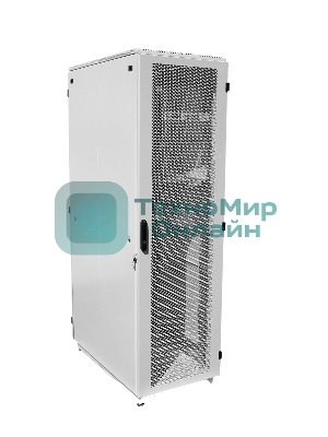 Шкаф коммутационный ЦМО ШТК-М-42.6.8-4ААА 42U 600x820 мм пер. дв. перфор. задн. дв. стал. лист 2 бок. пан. направл. под закл. гайки 550 кг серый