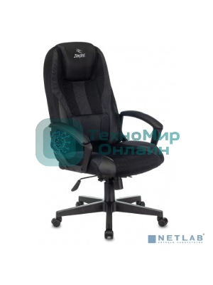 Кресло Бюрократ Zombie 9 черный/серый, экокожа, 120 кг, механизм качания