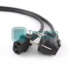 Кабель питания Cablexpert PC-186-VDE, 1.8м, Schuko- C13, VDE, 10А, черный, с заземлением