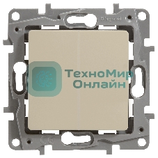 Выключатель 2-клавишный с подсветкой, на винтах, 10АХ, сл. кость